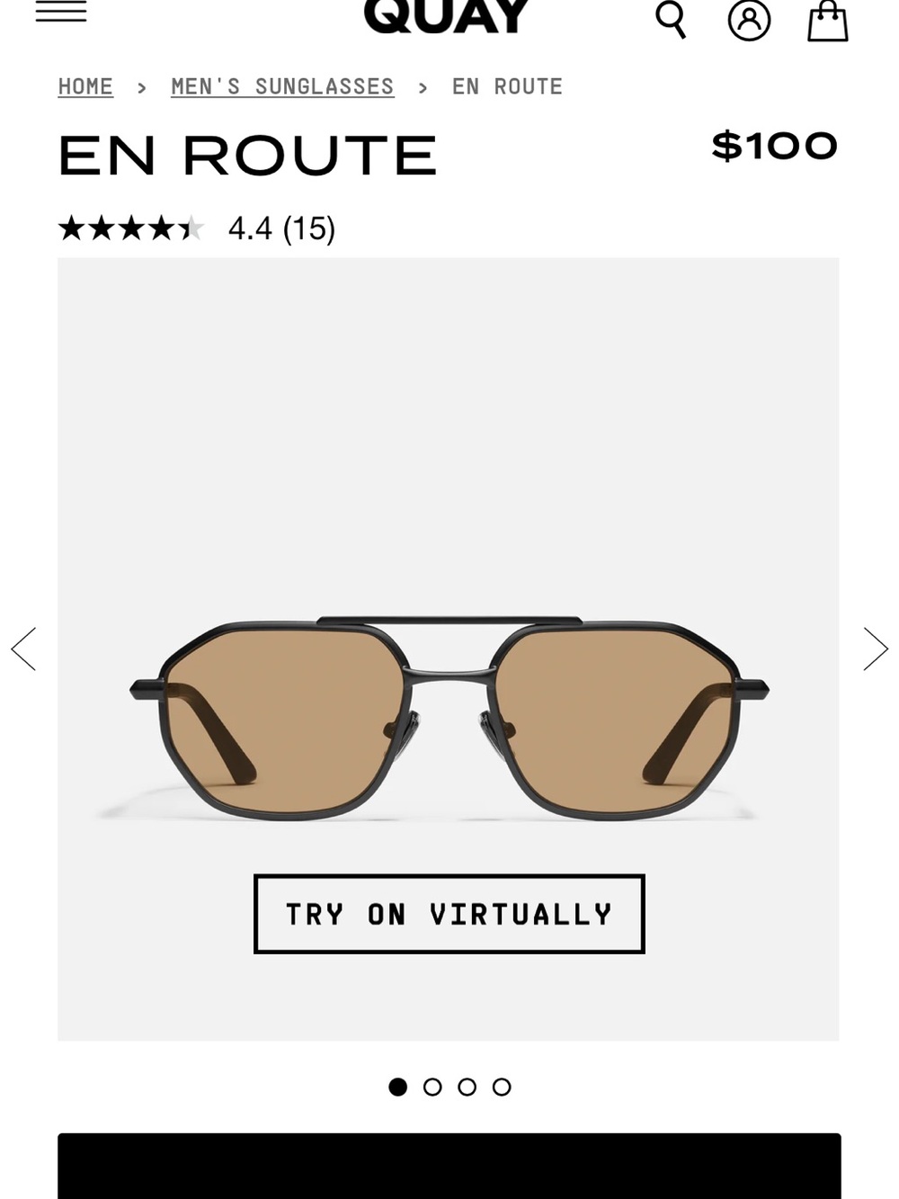 Quay En Route Sunglasses — Black Frame with Brown Lenses